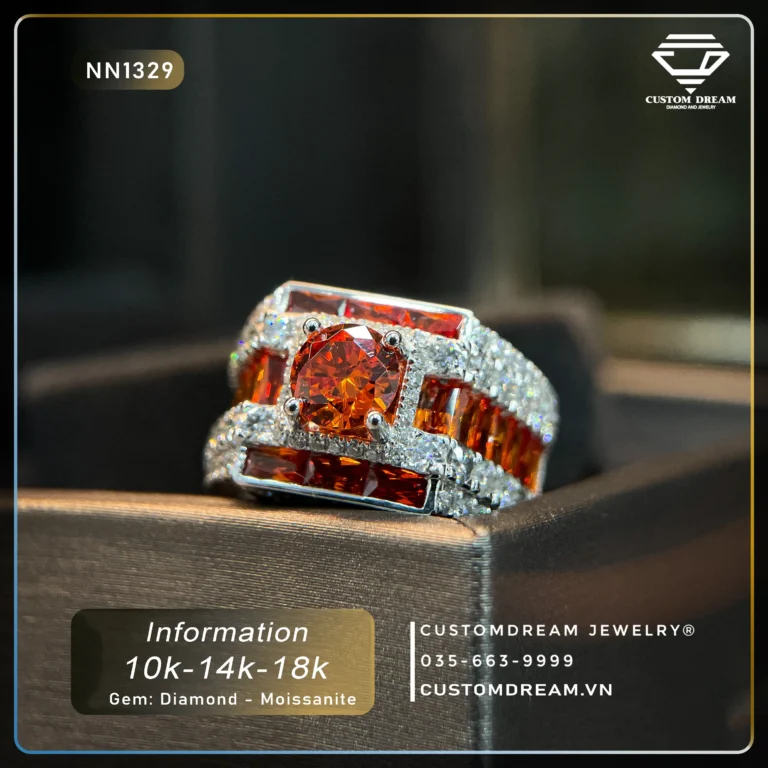 Nhẫn nam đá ruby đỏ