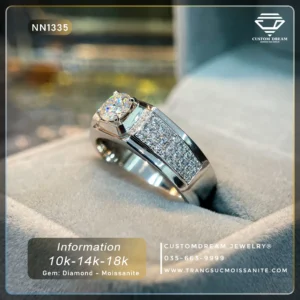 Nhẫn Nam Vàng Đính Đá Moissanite – NN1335
