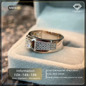 Nhẫn Nam Vàng Đính Đá Moissanite – NN1335