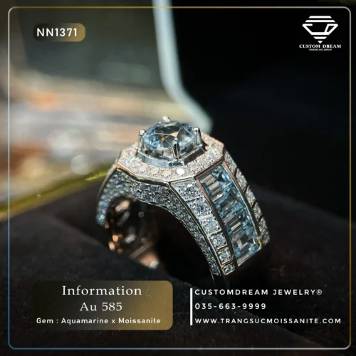 Nhẫn Nam Vàng Đính Đá Moissanite – NN1371