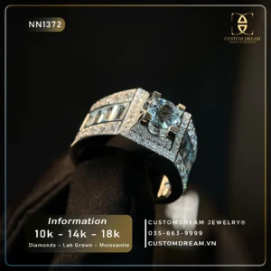 Nhẫn Nam Vàng Đính Đá Moissanite – NN1372