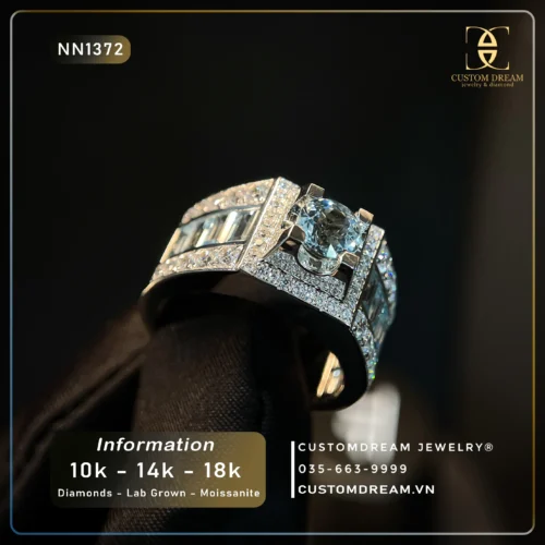 Nhẫn Nam Vàng Đính Đá Moissanite – NN1372