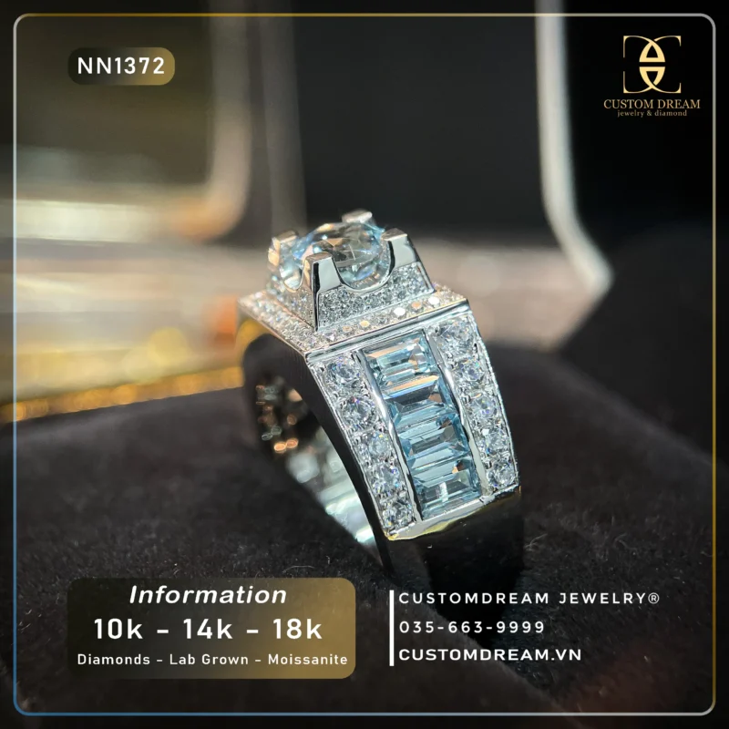 Nhẫn nam đính đá Topaz