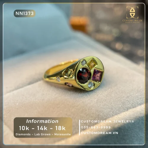 Nhẫn Nam Vàng Đính Đá Moissanite – NN1373