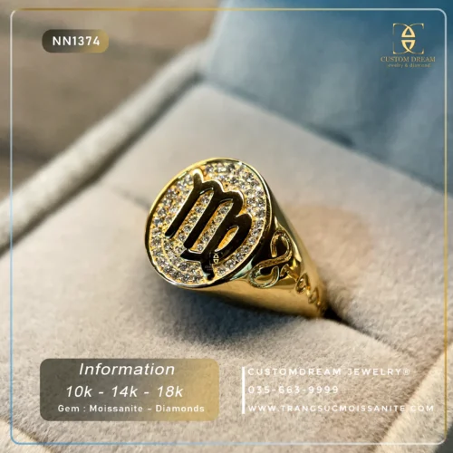 Nhẫn Nam Vàng Đính Đá Moissanite – NN1374