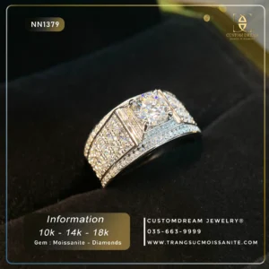 Nhẫn Nam Vàng Đính Đá Moissanite – NN1379