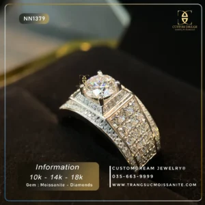 Nhẫn Nam Vàng Đính Đá Moissanite – NN1379