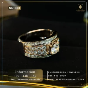 Nhẫn Nam Vàng Đính Đá Moissanite – NN1383