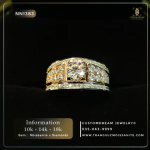 Nhẫn Nam Vàng Đính Đá Moissanite – NN1383