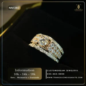 Nhẫn Nam Vàng Đính Đá Moissanite – NN1383