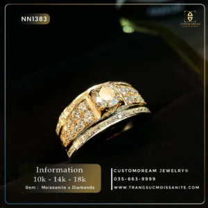 Nhẫn Nam Vàng Đính Đá Moissanite – NN1383