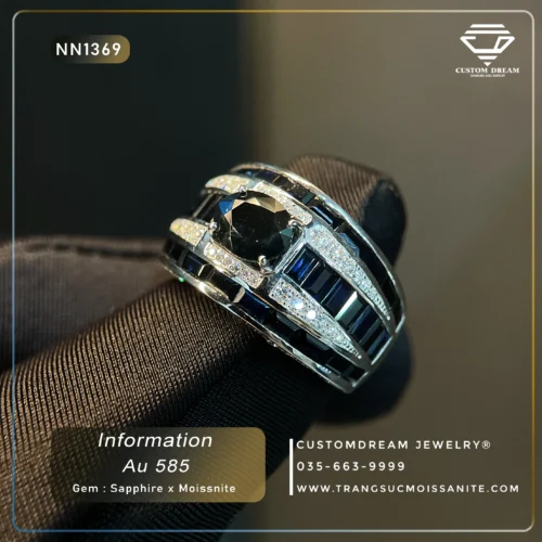 Nhẫn Nam Vàng Đính Đá Moissanite – NN1369