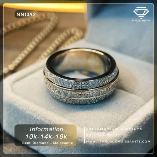 Nhẫn Nam Vàng Đính Đá Moissanite – NN1392