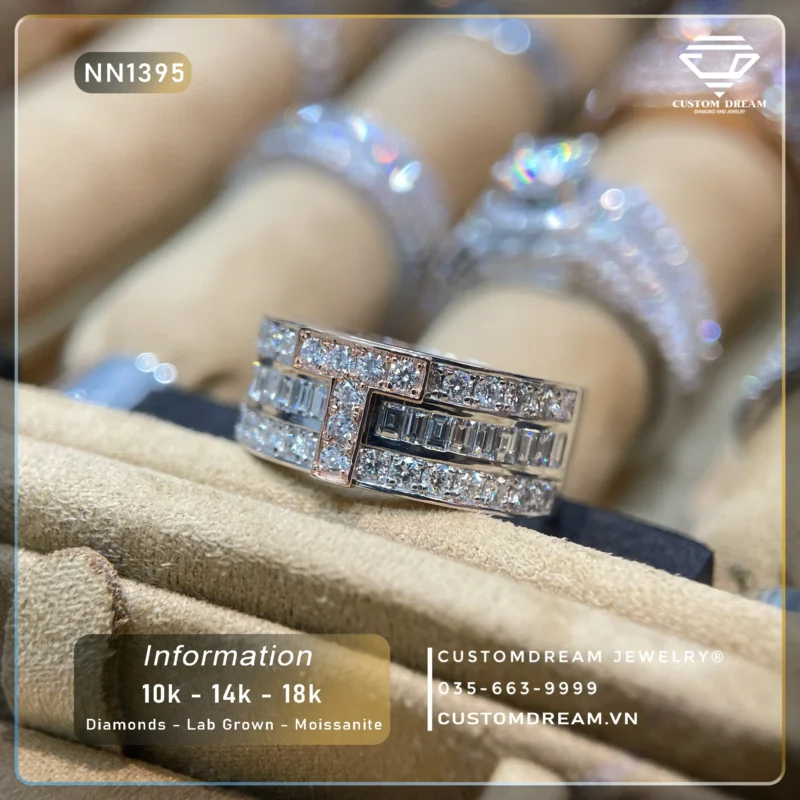 Nhẫn Nam Vàng Đính Đá Moissanite – NN1395