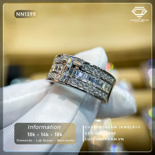 Nhẫn Nam Vàng Đính Đá Moissanite – NN1395