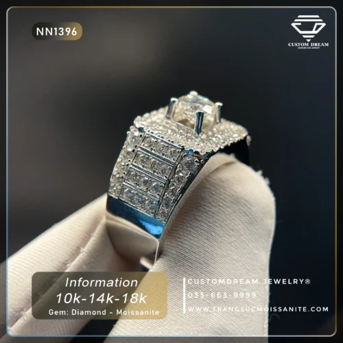 Nhẫn Nam Vàng Đính Đá Moissanite – NN1396
