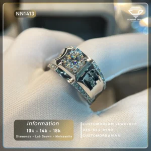 Nhẫn Nam Vàng Đính Đá Moissanite – NN1413