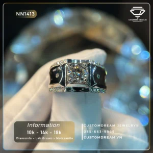 Nhẫn Nam Vàng Đính Đá Moissanite – NN1413