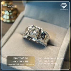 Nhẫn Nam Vàng Đính Đá Moissanite – NN1413