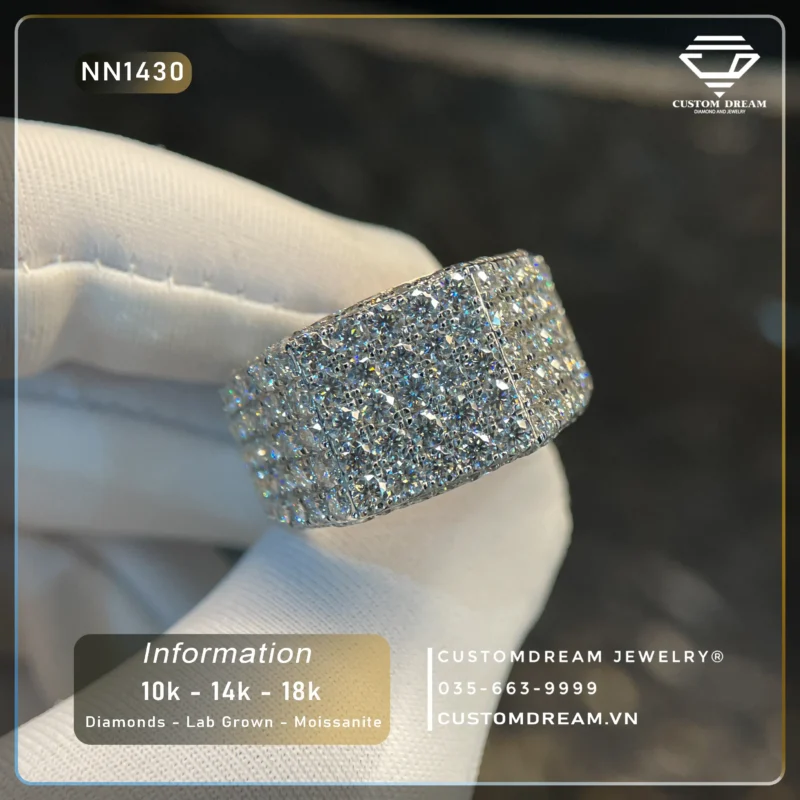 Nhẫn Nam Vàng Đính Đá Moissanite – NN1430