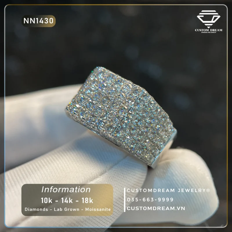 Nhẫn Nam Vàng Đính Đá Moissanite – NN1430
