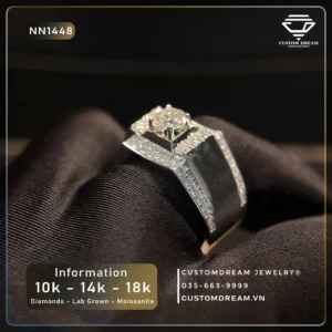 Nhẫn Nam Vàng Đính Đá Moissanite – NN1448