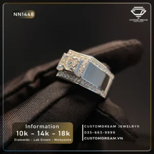 Nhẫn Nam Vàng Đính Đá Moissanite – NN1448