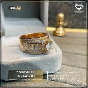 Nhẫn Nam Vàng Đính Đá Moissanite – NN1464