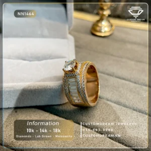 Nhẫn Nam Vàng Đính Đá Moissanite – NN1464