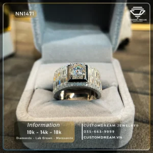 Nhẫn Nam Vàng Đính Đá Moissanite – NN1471