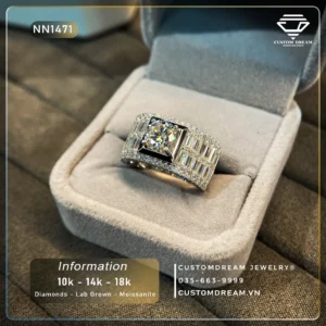 Nhẫn Nam Vàng Đính Đá Moissanite – NN1471