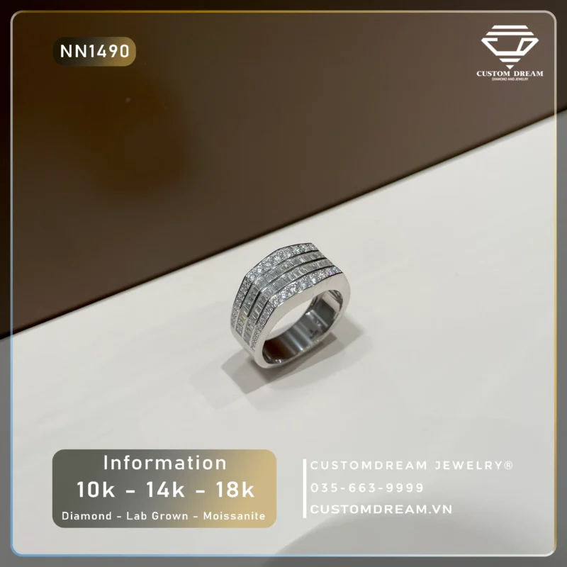 Nhẫn Nam Vàng Đính Đá Moissanite – NN1490