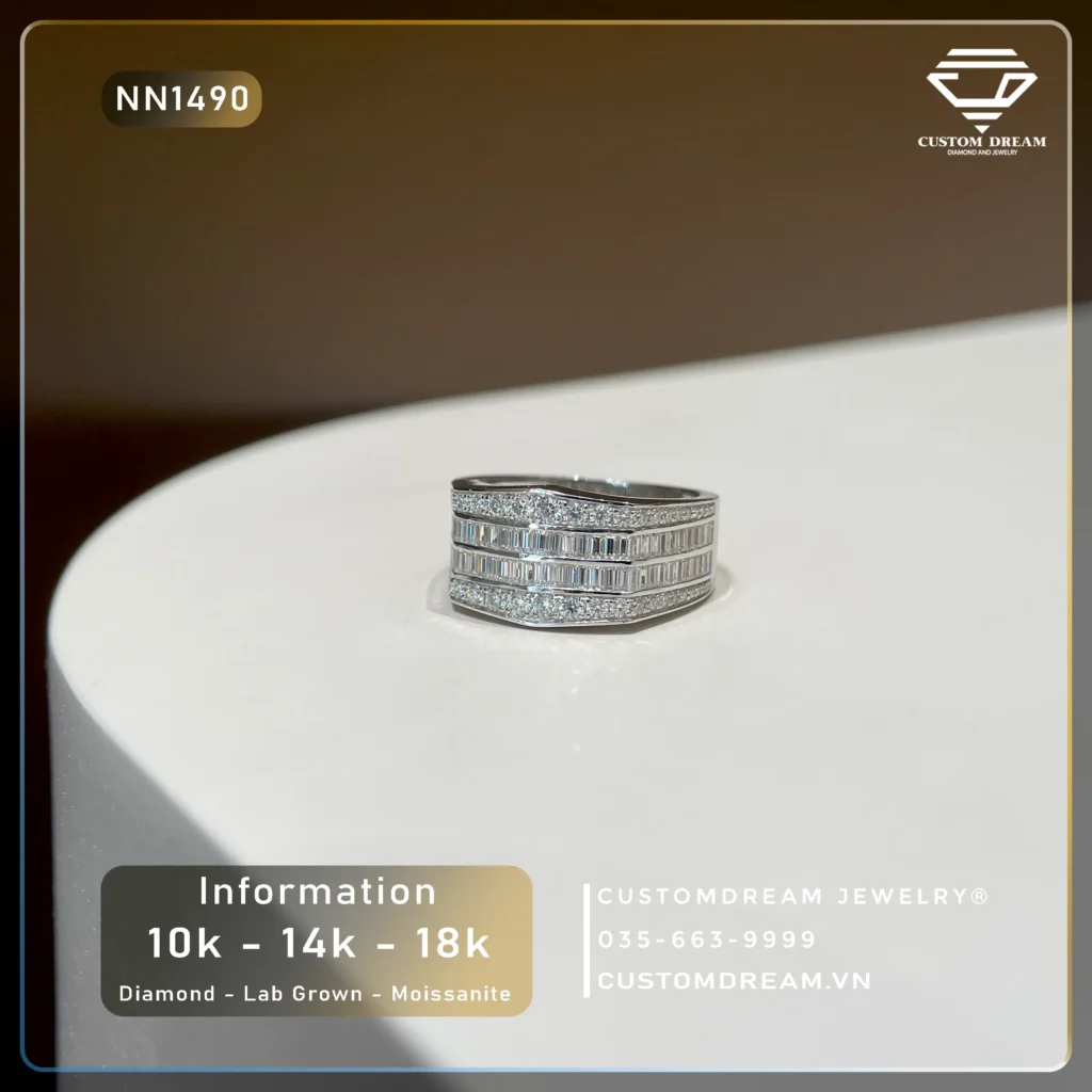 Nhẫn Nam Đính Kim Cương CVD
