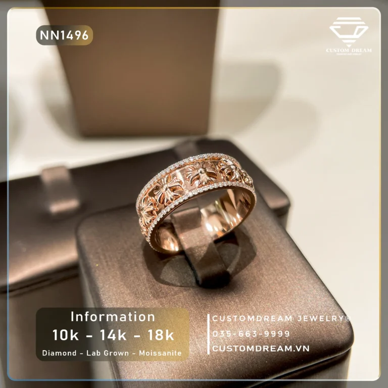 Nhẫn nam vàng hồng italy 750 NN1496 - 5