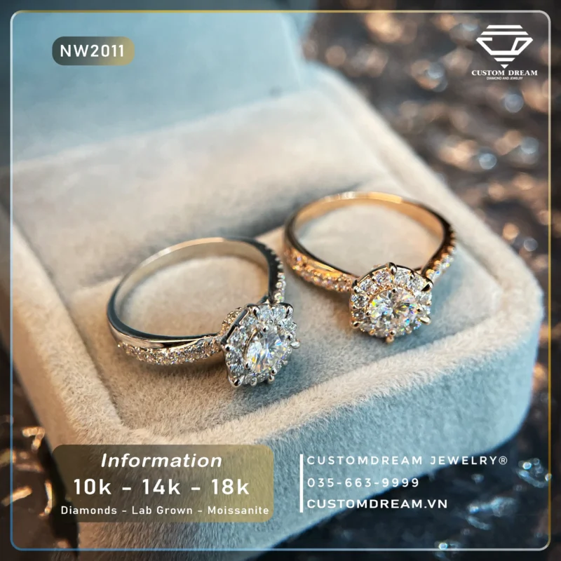 Nhẫn Nữ Vàng Đính Đá Moissanite – NW2011