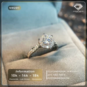 Nhẫn Nữ Vàng Đính Đá Moissanite – NW2011