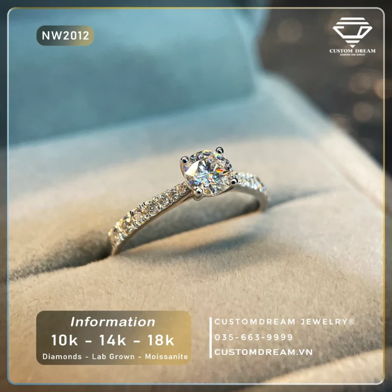 Nhẫn Nữ Vàng Đính Đá Moissanite – NW2012