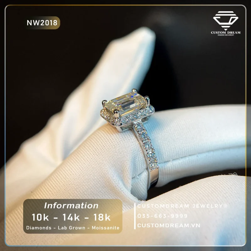 Nhẫn Nữ Vàng Đính Đá Moissanite – NW2018