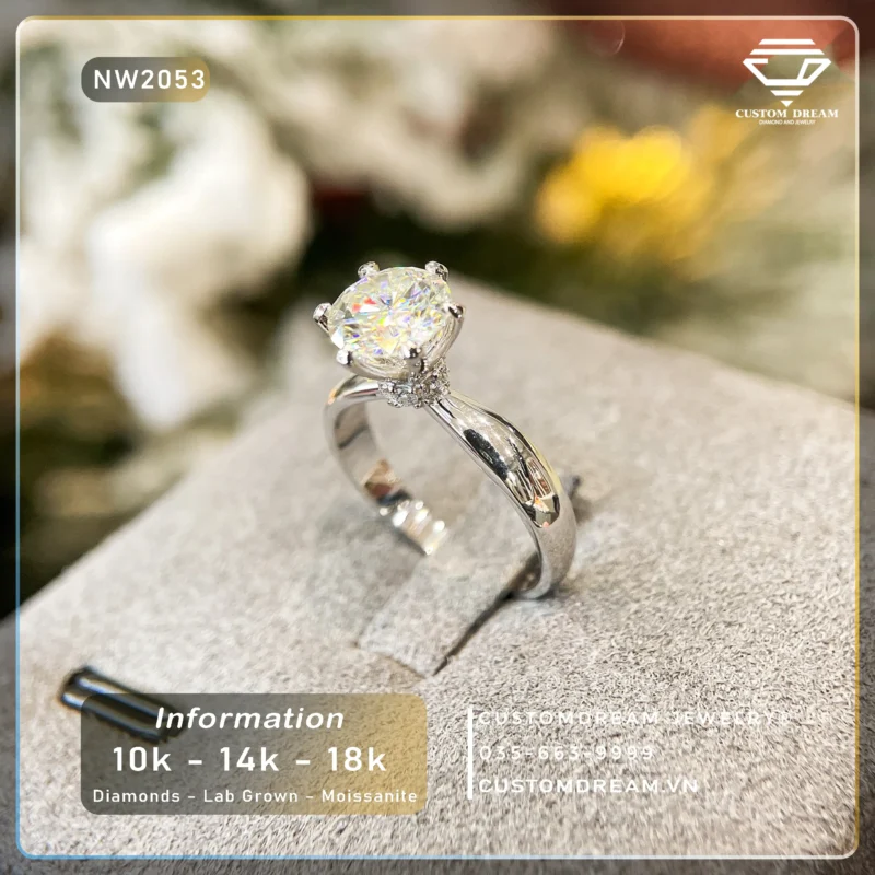 Nhẫn Nữ Vàng Đính Đá Moissanite – NW2053