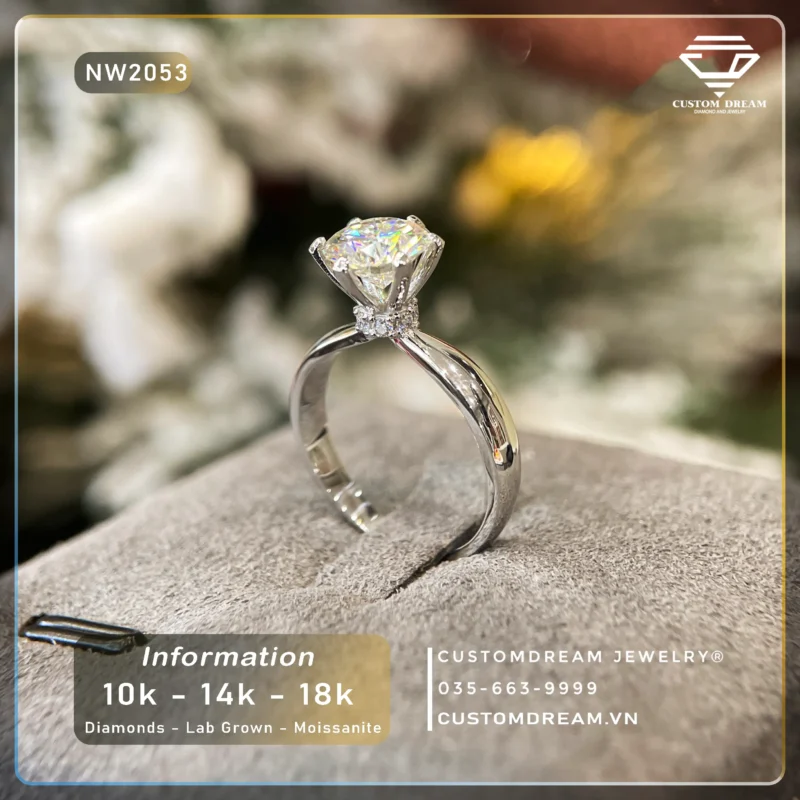Nhẫn Nữ Vàng Đính Đá Moissanite – NW2053