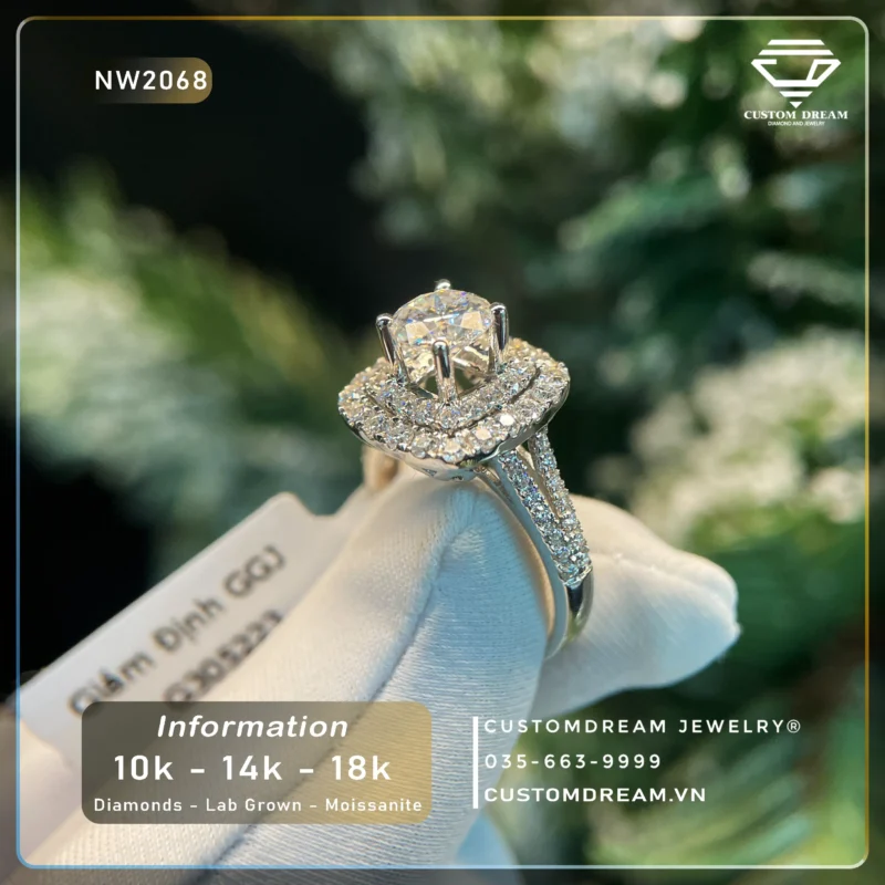 Nhẫn Nữ Vàng Đính Đá Moissanite – NW2068
