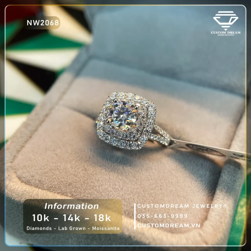 Nhẫn Nữ Vàng Đính Đá Moissanite – NW2068