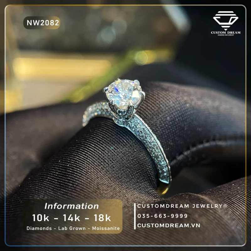 Nhẫn Nữ Vàng Đính Đá Moissanite – NW2082