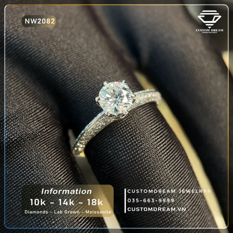 Nhẫn Nữ Vàng Đính Đá Moissanite – NW2082
