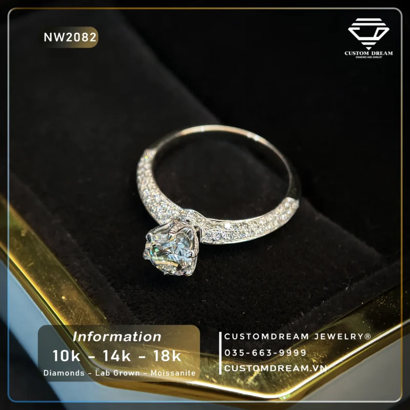 Nhẫn Nữ Vàng Đính Đá Moissanite – NW2082
