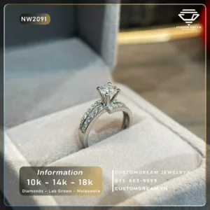 Nhẫn Nữ Vàng Đính Đá Moissanite – NW2091