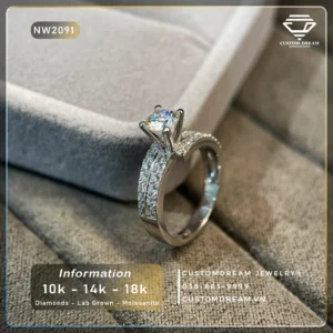Nhẫn Nữ Vàng Đính Đá Moissanite – NW2091