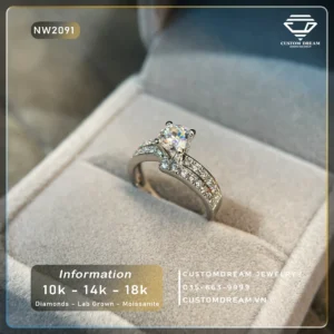 Nhẫn Nữ Vàng Đính Đá Moissanite – NW2091
