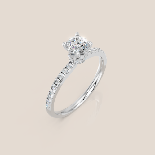 NCH442_0 Nhẫn Cầu Hôn Vàng Trắng Đính Kim Cương Nuôi Cấy Hidden Halo Pavé – NCH442