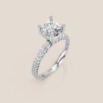 Nhẫn Cầu Hôn Vàng Trắng Đính Kim Cương Nuôi Cấy Pavé Hai Hàng – NCH443